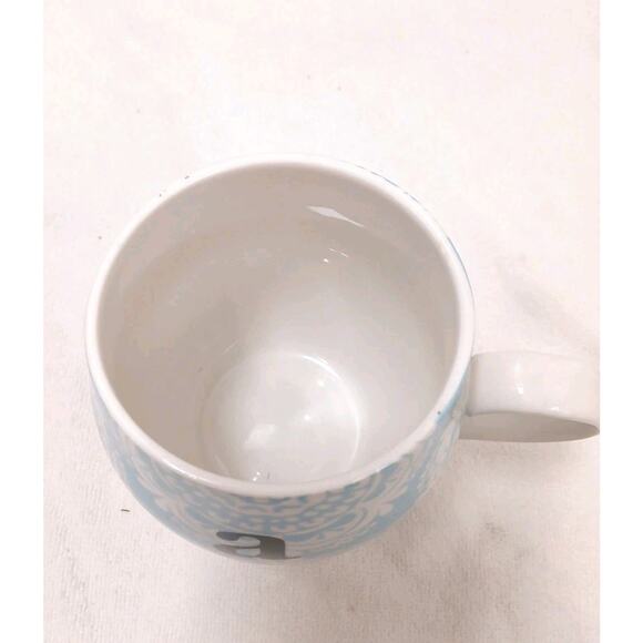 Anthropologie Homegrown Cup Light Blue Paisely Letter A Initial Tea Coffee Mug - Picture 5 of 8